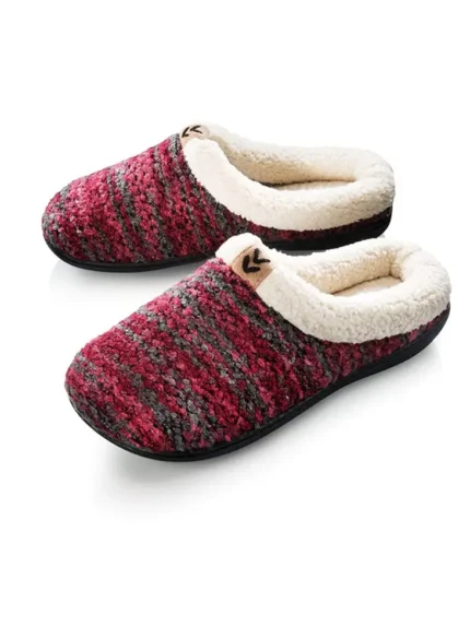 lined sweater memory slippers