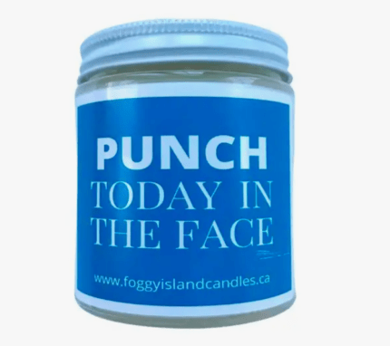 punch today in the face candle