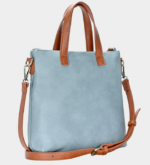 Solid Faux Leather Tote / Crossbody Bag