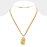 Suede Druzy Pendant Necklace