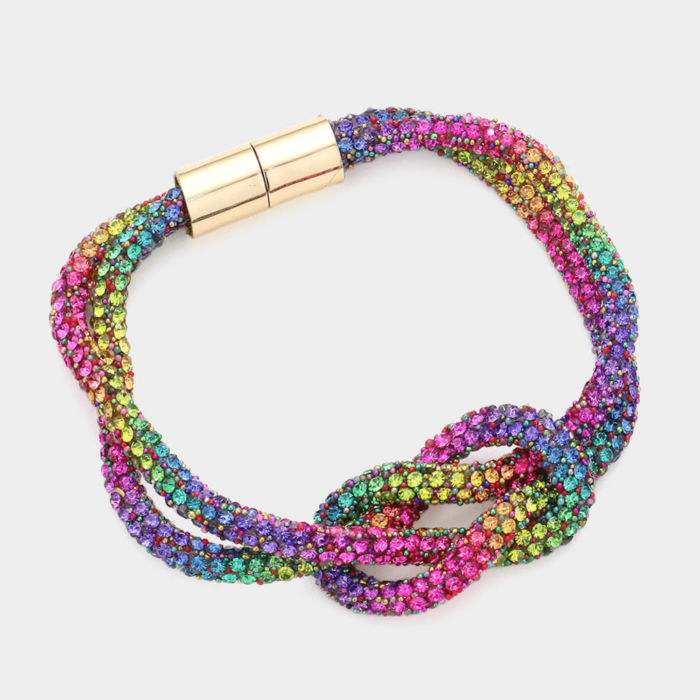 Knotted Bling Magnetic Bracelet - Image 1