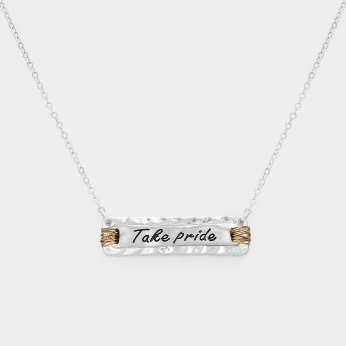 &Quot;Take Pride&Quot; Bar Necklace - Image 2