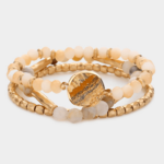 Natural Stone Accented Beaded Stretch Bracelets