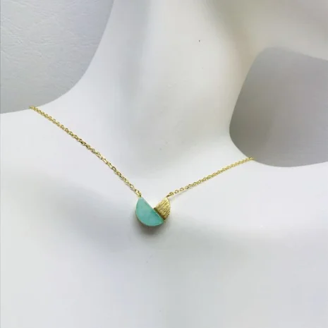 Pac Man Half Circle Stone Necklace - Image 1