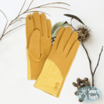 Cable Knit Button Smart Touch Gloves