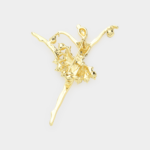 Stone Embellished Ballerina Pin Brooch - Image 2