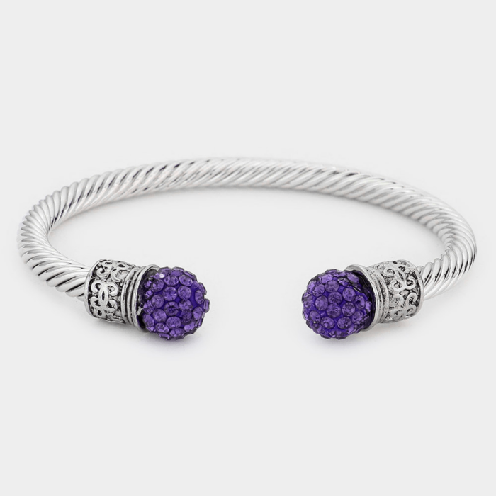 Shamballa Ball Tip Cuff Bracelet - Image 1