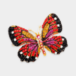 Rhinestone Pave Butterfly Pin Brooch