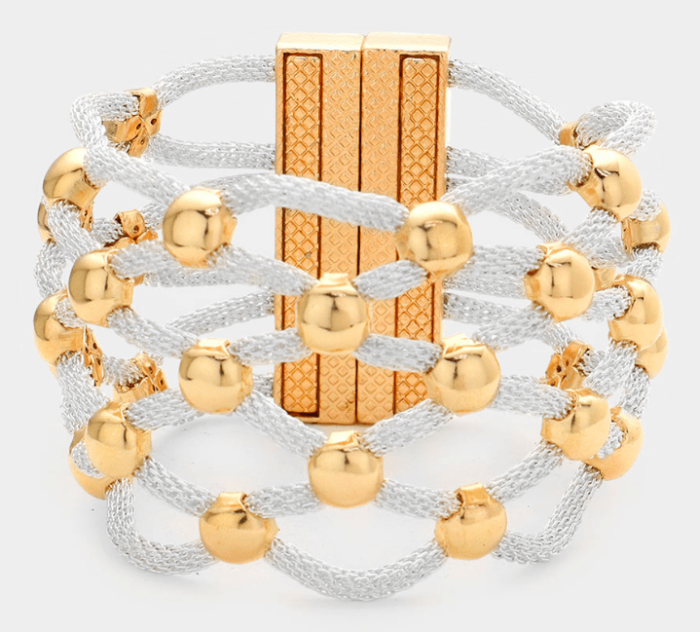 Lattice Metal Mesh Ball Magnetic Bracelet - Image 1