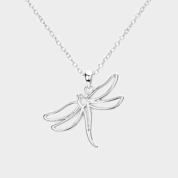 Dragonfly Cut Out Pendant Necklace - Image 1