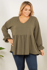 Long Sleeve Baby Doll Blouse