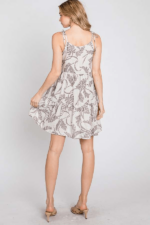 Leaf Print Baby Doll Strap Dress - Image 4