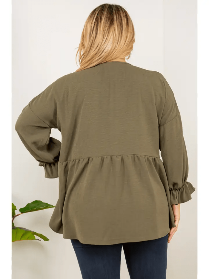 Long Sleeve Baby Doll Blouse - Image 2