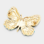 Rhinestone Pave Butterfly Pin Brooch - Image 2