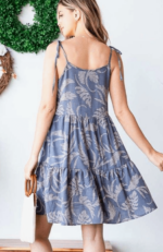 Leaf Print Baby Doll Strap Dress - Image 2