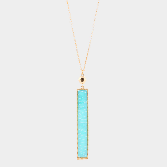 Celluloid Acetate Pendant Long Necklace - Image 1