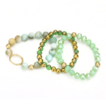 3PCS - Natural Stone Faceted Beaded Stretch Bracelets - Image 2