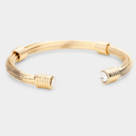 ROUND STONE POINT METAL CUFF BRACELET