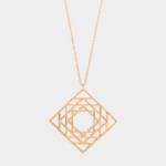 Cut Out Geometric Square Pendant Necklace