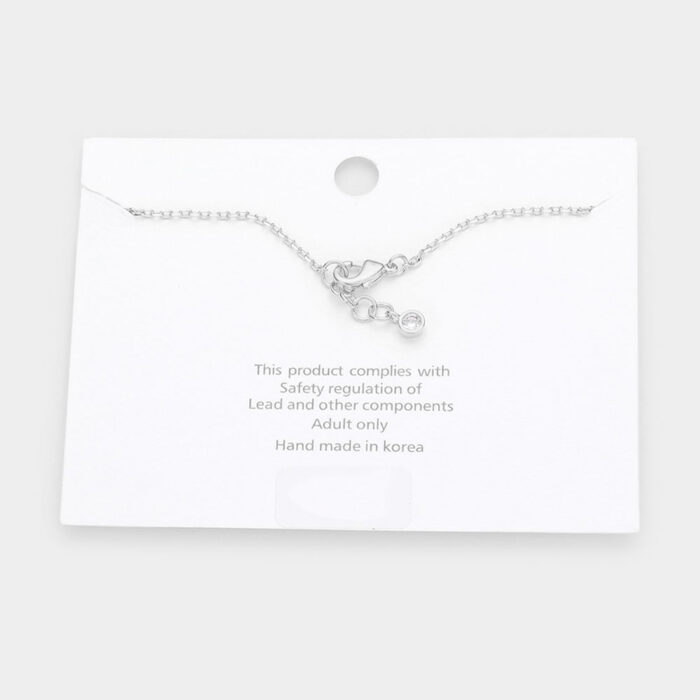White Gold Dipped Mama Metal Message Charm Bracelet - Image 2