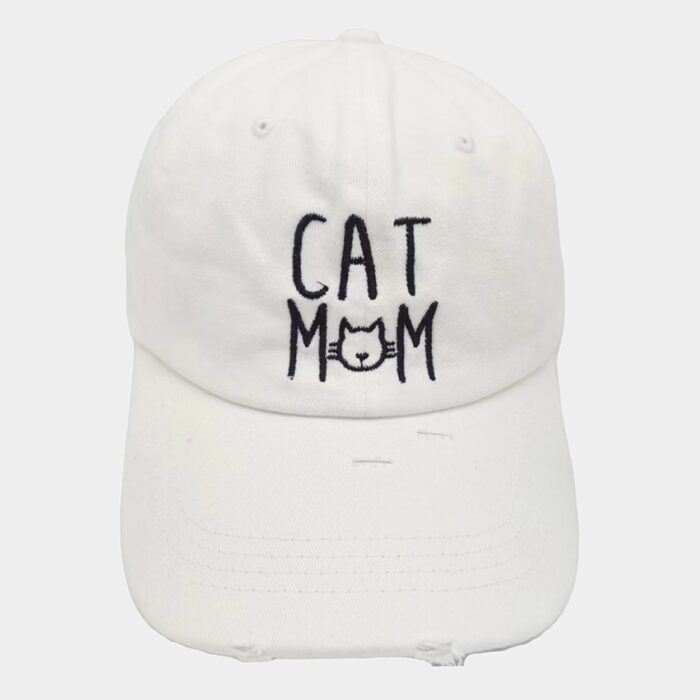 Cat Mom Message Baseball Cap - Image 1
