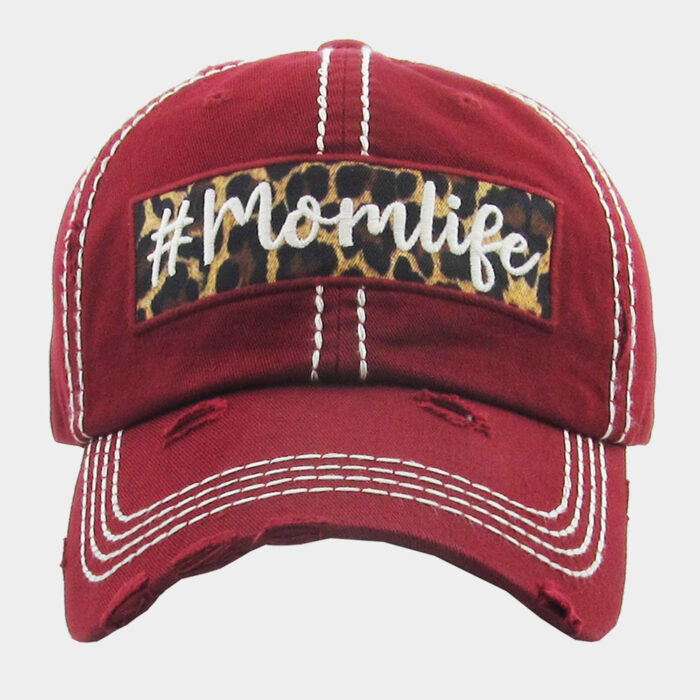 Mom Life Leopard Pattern Detail Vintage Baseball Cap - Image 1