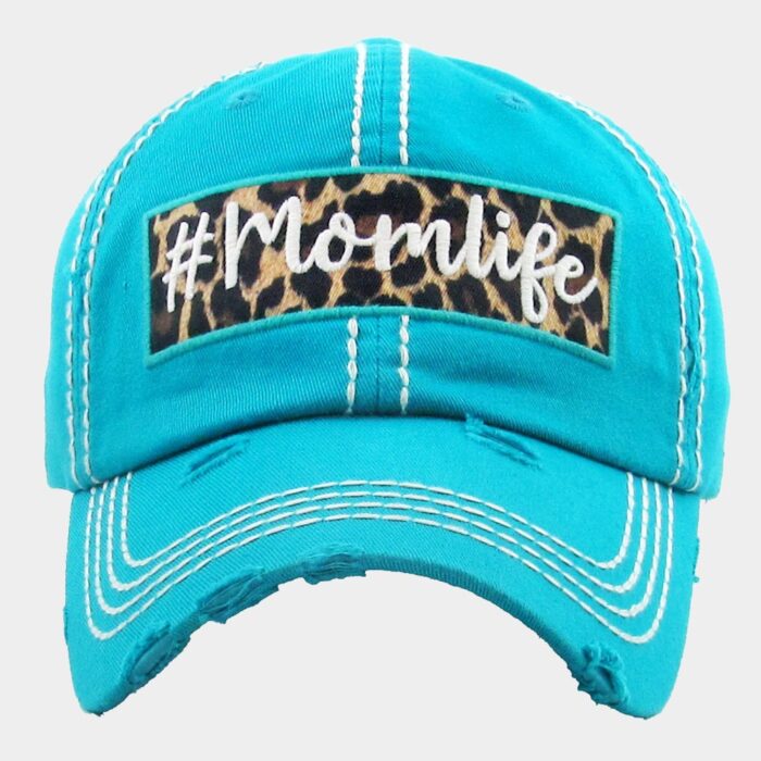 Mom Life Leopard Pattern Detail Vintage Baseball Cap - Image 1