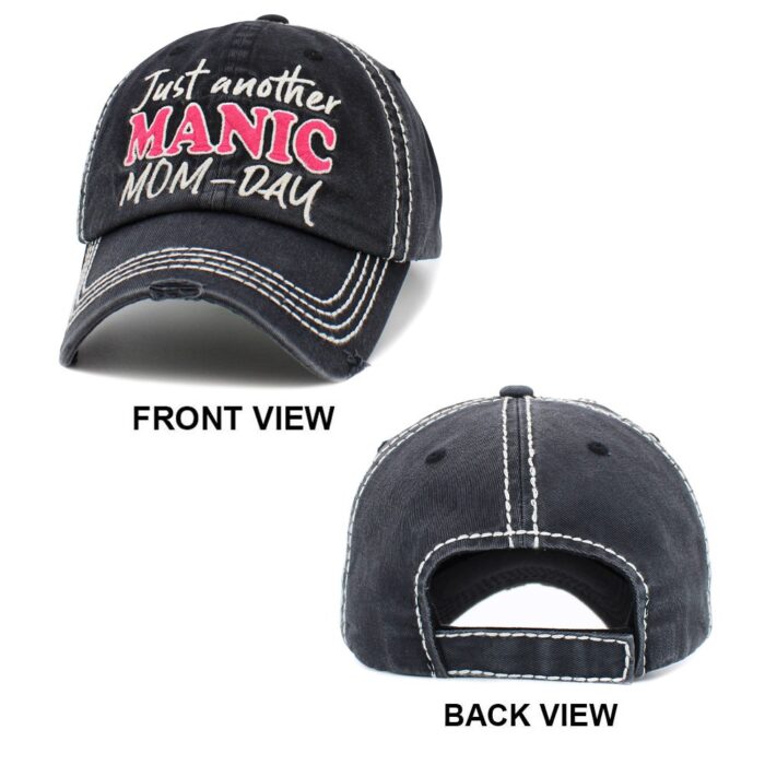 Just Another Manic Mom-Day Message Vintage Baseball Cap - Image 2