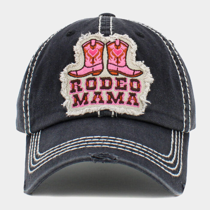 Rodeo Mama Message Western Boots Vintage Baseball Cap - Image 1