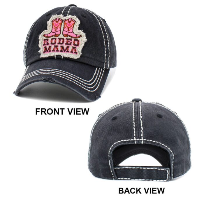Rodeo Mama Message Western Boots Vintage Baseball Cap - Image 2