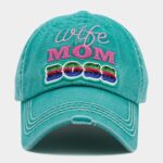 wife MOM BOSS Message Vintage Baseball Cap