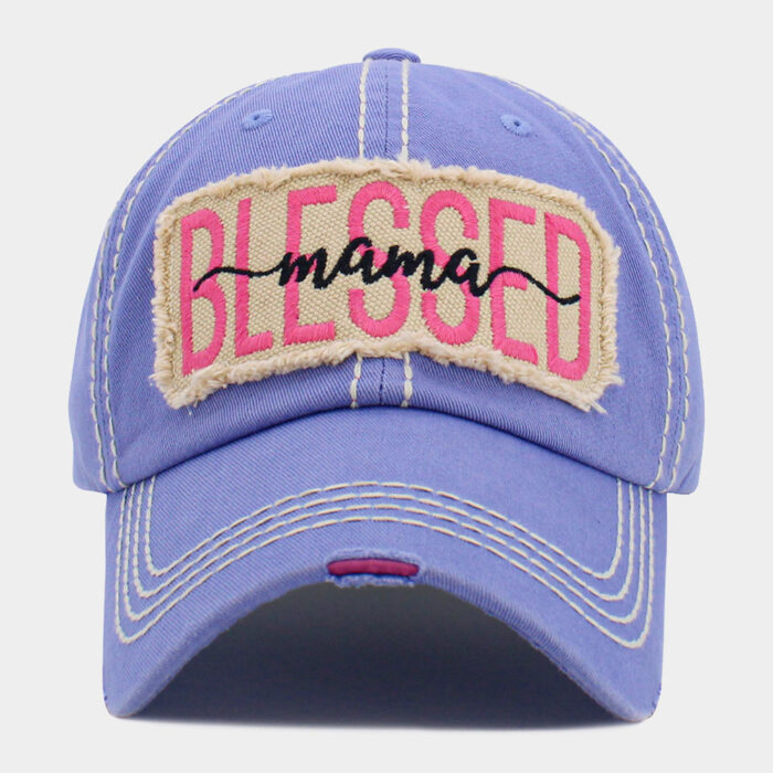Blessed Mama Message Vintage Baseball Cap - Image 1
