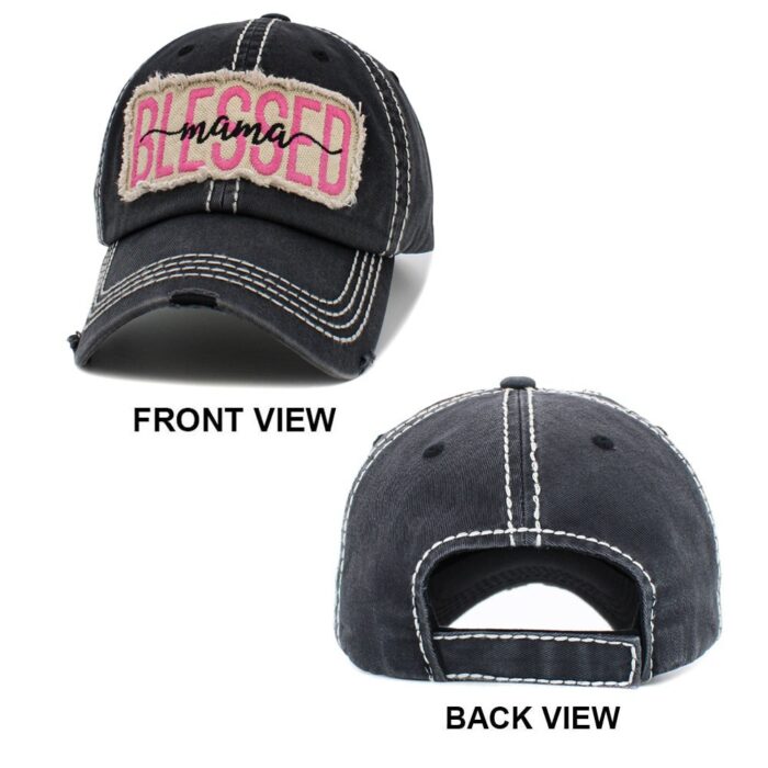 Blessed Mama Message Vintage Baseball Cap - Image 2