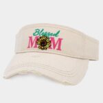 Blessed Mom Sunflower Vintage Visor Hat - Image 2