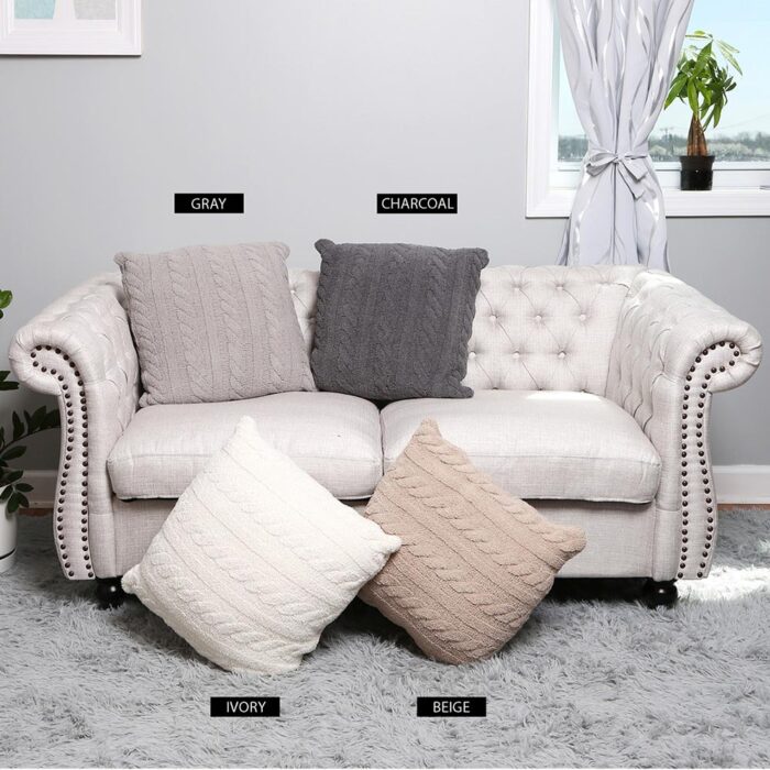 Braided Cable Knit Cushion Cover - Image 2