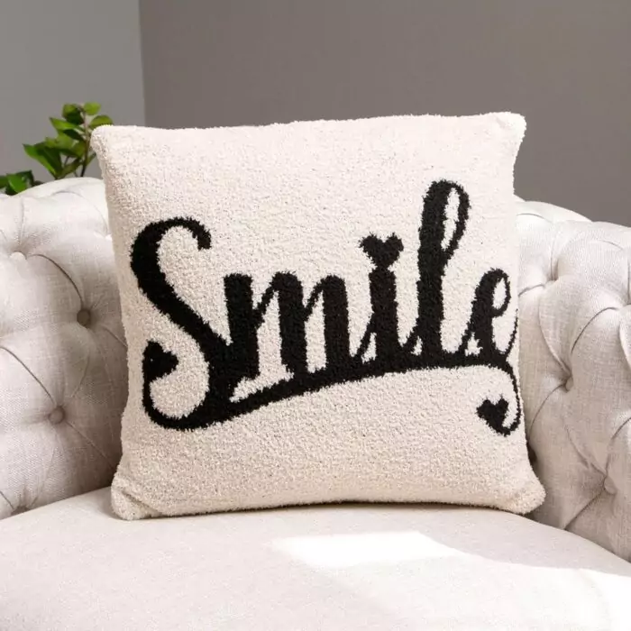Smile Message Cushion Cover - Image 1