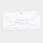 White Gold Dipped Mama Metal Message Pendant Necklace