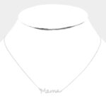 MAMA White Gold Dipped Metal Message Pendant Necklace - Image 2