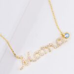 March Birthstone MAMA Message Pendant Necklace - Image 2
