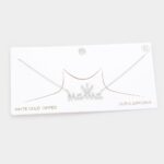 White Gold Dipped CZ Crown MAMA Message Pendant Necklace