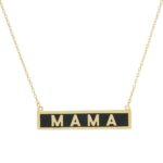 MAMA Gold Dipped Enamel Rectangle Message Pendant Necklace - Image 2