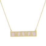 MAMA Gold Dipped Enamel Rectangle Message Pendant Necklace - Image 2