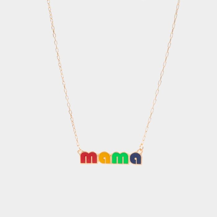 Mama Enamel Message Pendant Necklace - Image 2