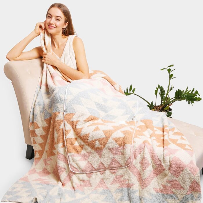 2 In 1 Reversible Boho Tribal Patterned Blanket / Pillow - Image 2