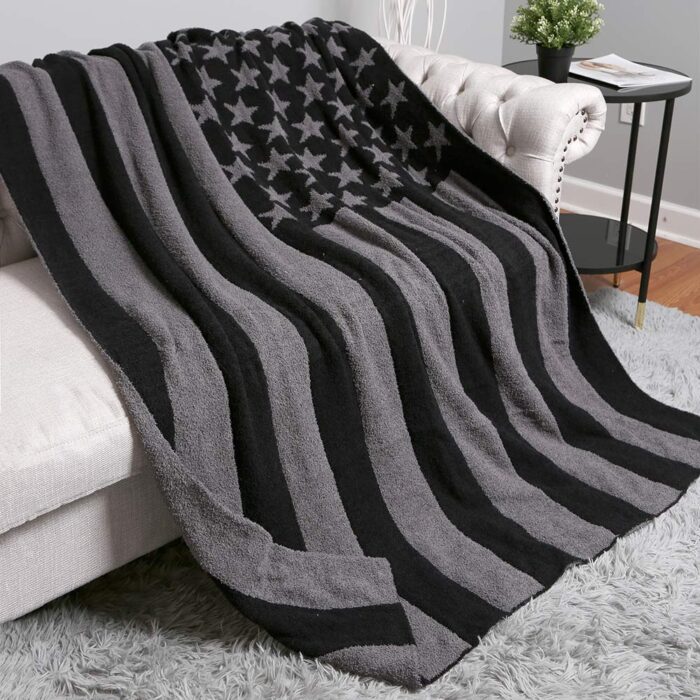 American Usa Flag Reversible Throw Blanket - Image 1