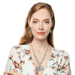 Natural Stone Burnished Metal Elephant Pendant Necklace Set