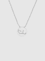 Zodiac Virgo Engraved Brushed Metal Pave Delicate Necklace - Image 2