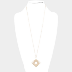 Cut Out Geometric Square Pendant Necklace - Image 2