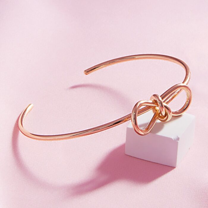Metal Wire Bow Pointed Cuff Bracelet - Image 1