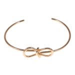Metal Wire Bow Pointed Cuff Bracelet - Image 2